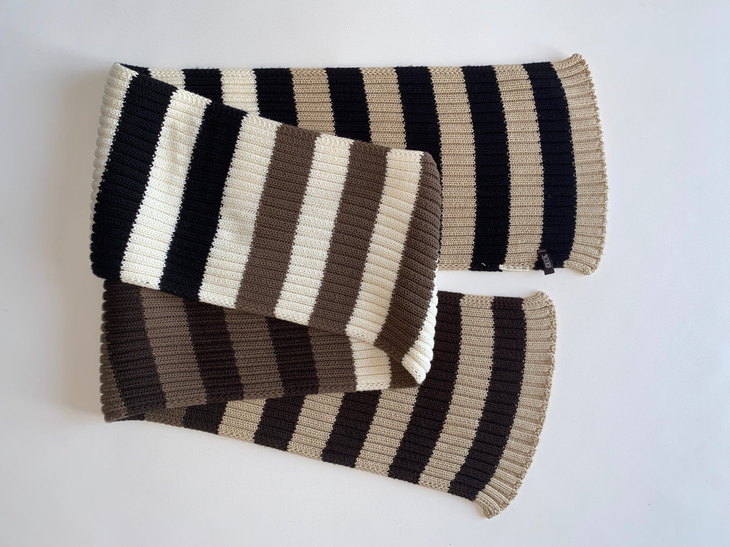 Rippstrick Schal von Cecil in braun beige grau schwarz