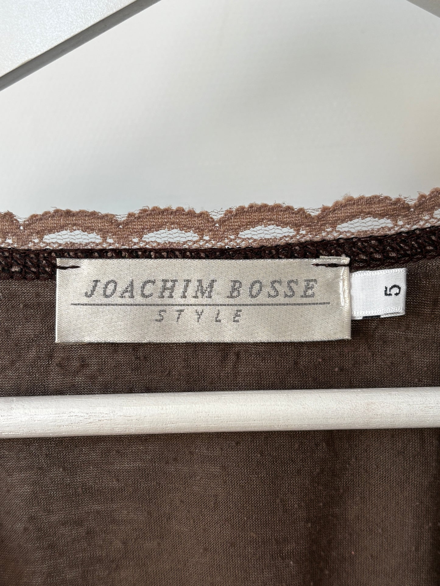 Retro Mesh Wickel Shirt in braun/grün gemustert, S-M