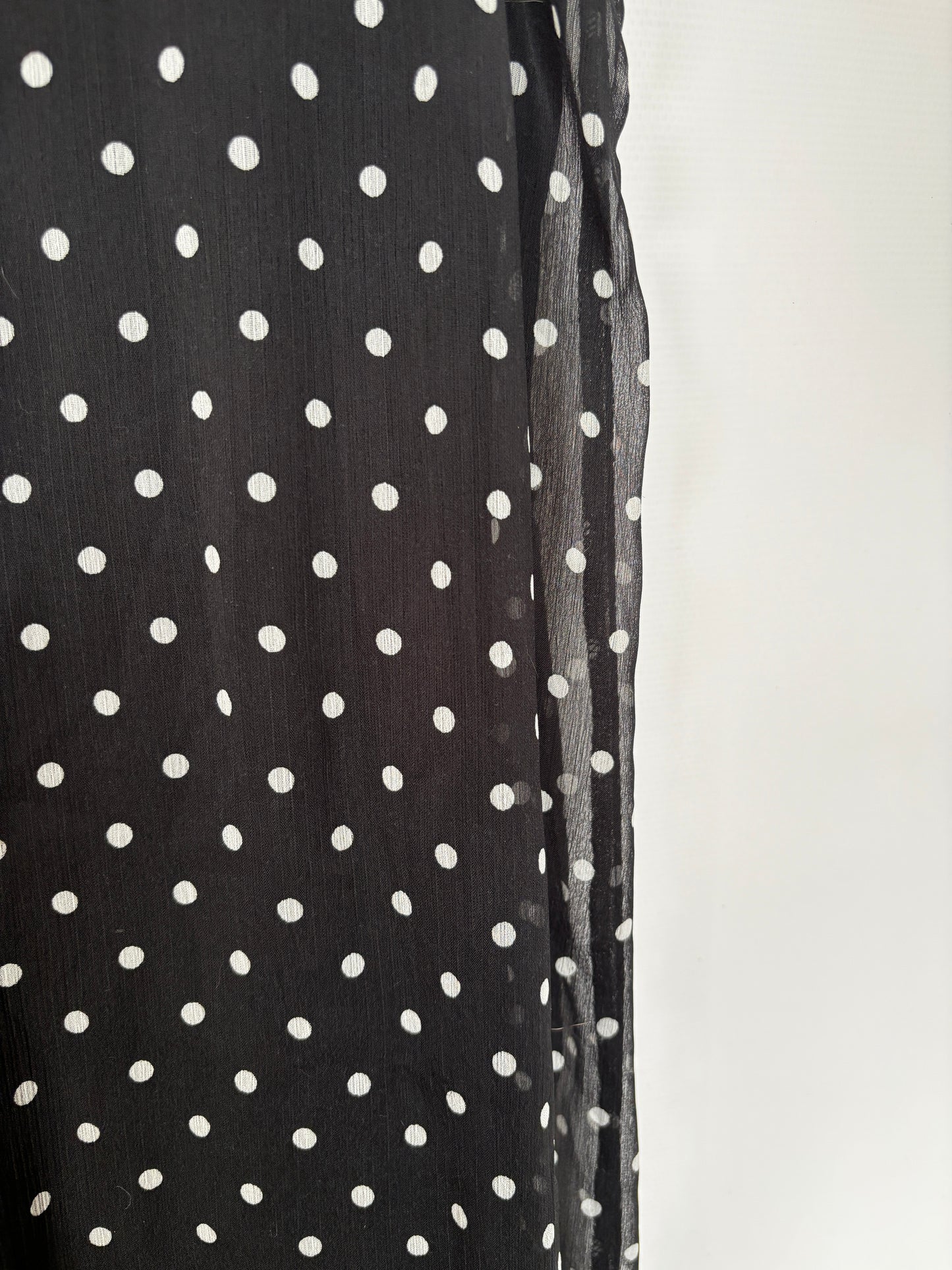 Polka Dot schwarz weiß gepunktetes Minikleid, M 38