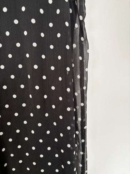 Polka Dot schwarz weiß gepunktetes Minikleid, M 38