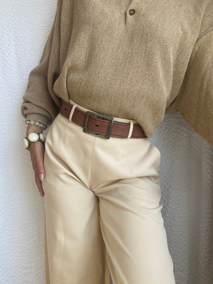 Matter Gürtel in dunkelrot mit eckiger Schnalle, TW 75