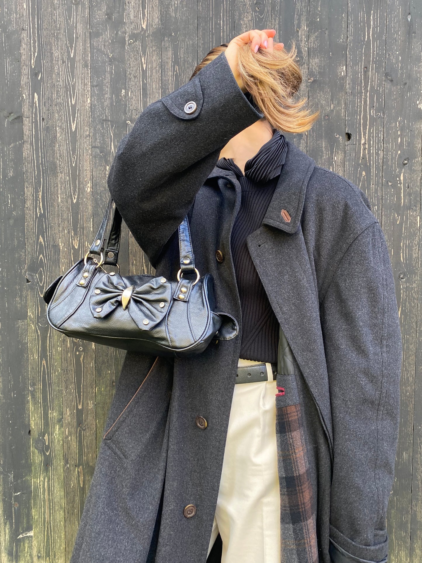 y2k Handtasche schwarz mit Schleife und Glitzer-Strass-Steinen