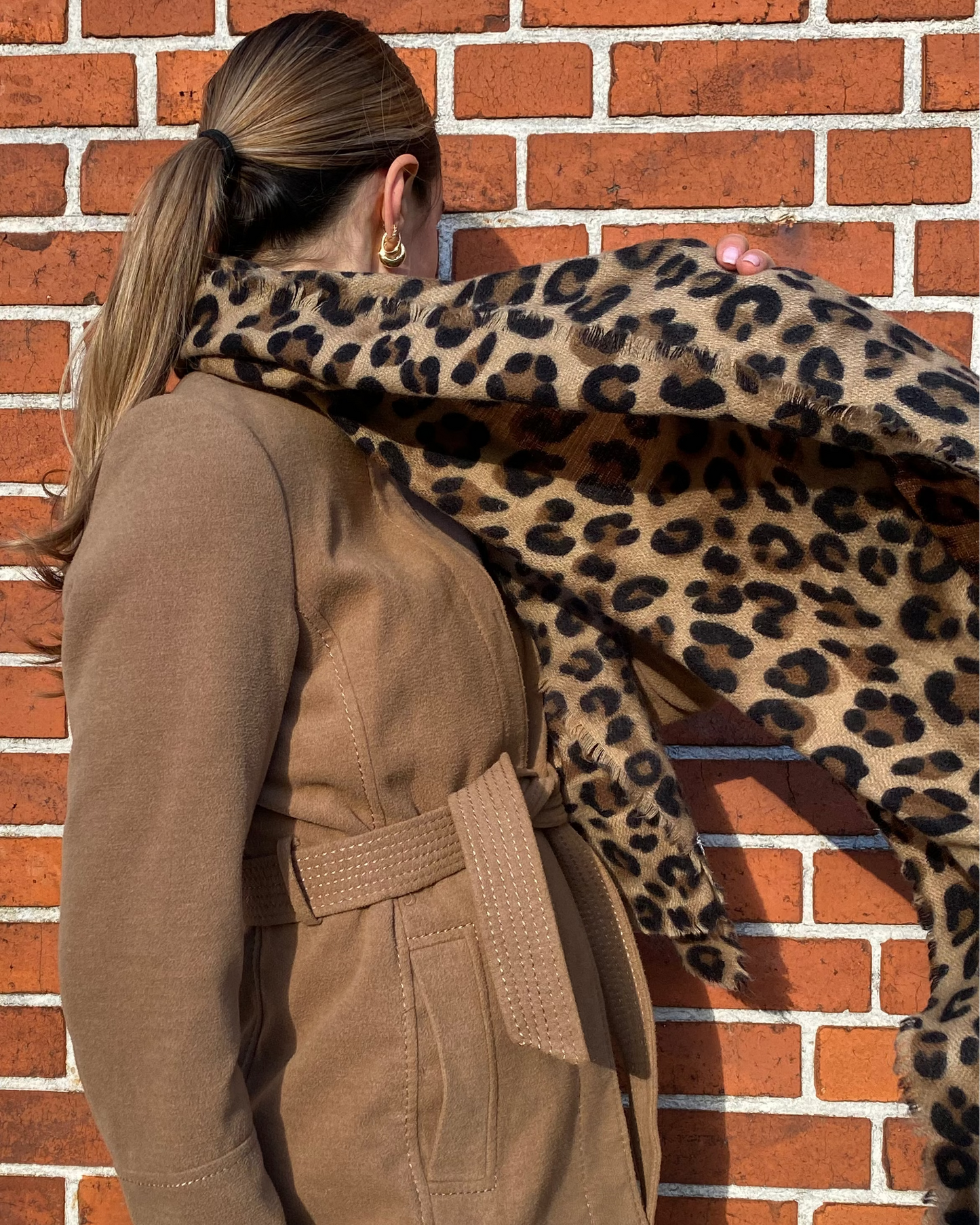 Leo-Schal in braun-schwarz mit Animalprint, weich und groß