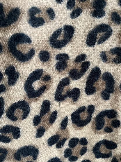 Leo-Schal in braun-schwarz mit Animalprint, weich und groß