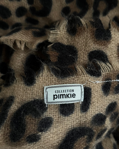 Leo-Schal in braun-schwarz mit Animalprint, weich und groß