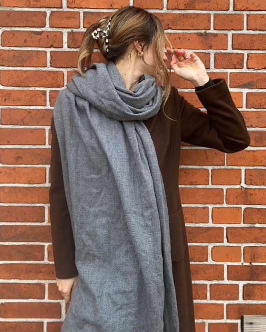 Grauer Schal mit Fransen, Basic Piece von Jack & Jones