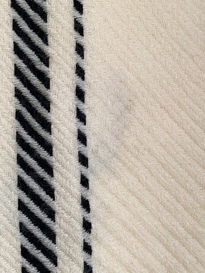 Hooded Scarf Vintage Kapuzenschal in creme mit schwarzen Streifen