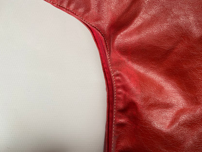 Slouchy Rose Handtasche Kunstleder 3D Verzierung, Schultertasche mit Ringen