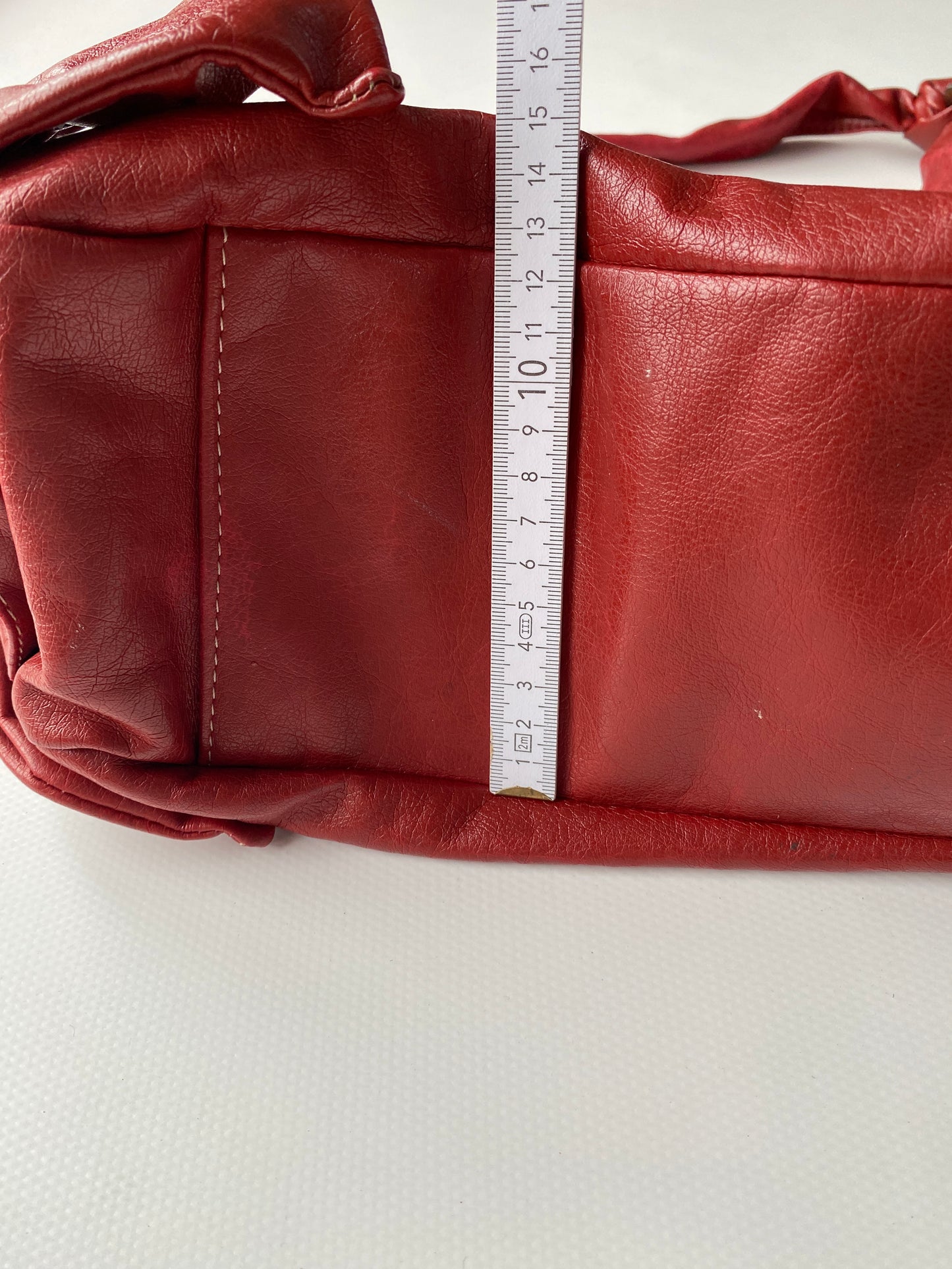 Slouchy Rose Handtasche Kunstleder 3D Verzierung, Schultertasche mit Ringen