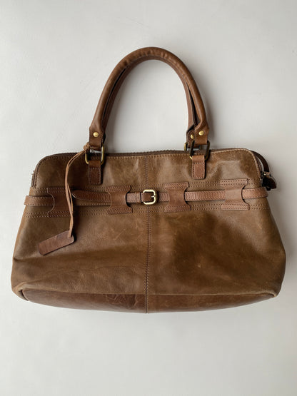 Echtledertasche 5th Avenue in hellbraun mit Crossbody Gurt