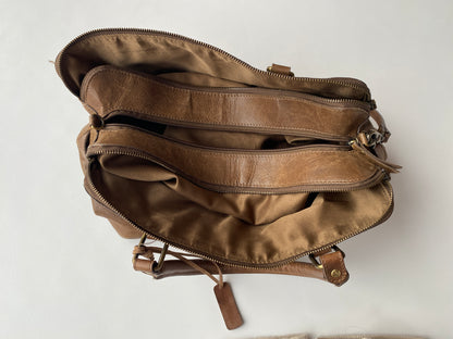 Echtledertasche 5th Avenue in hellbraun mit Crossbody Gurt