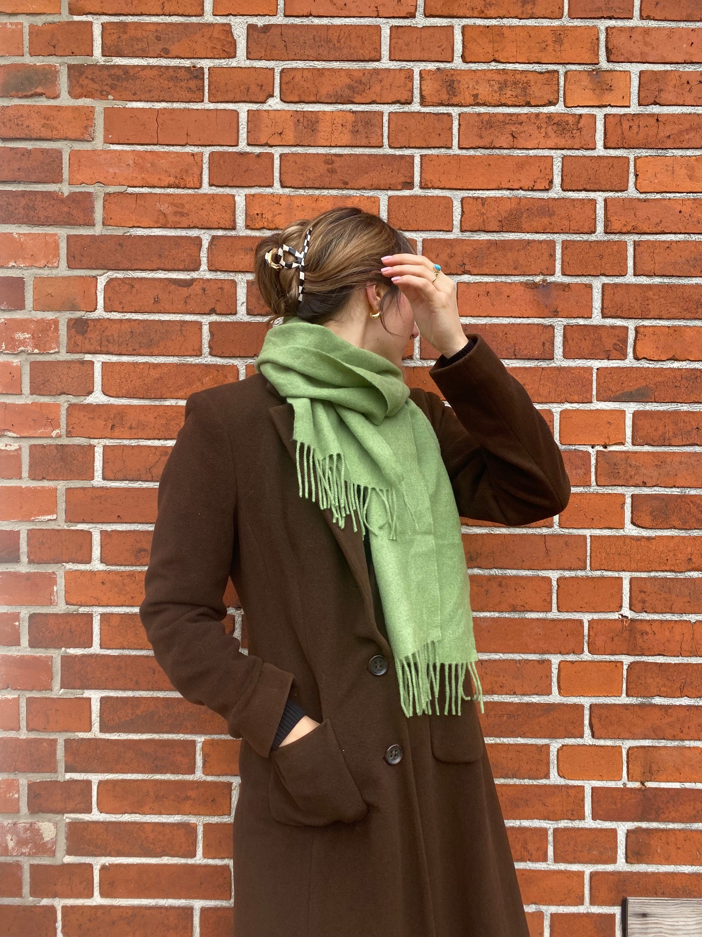 Merinowolle Schal von John Hanly made in Ireland, hellgrün