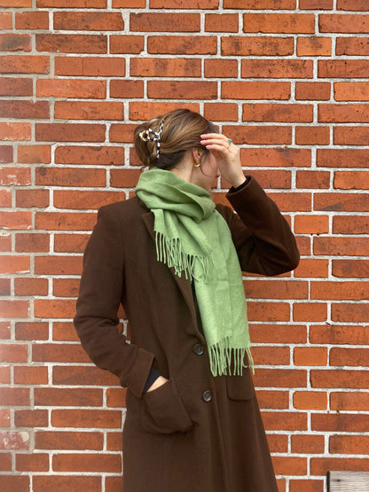 Merinowolle Schal von John Hanly made in Ireland, hellgrün