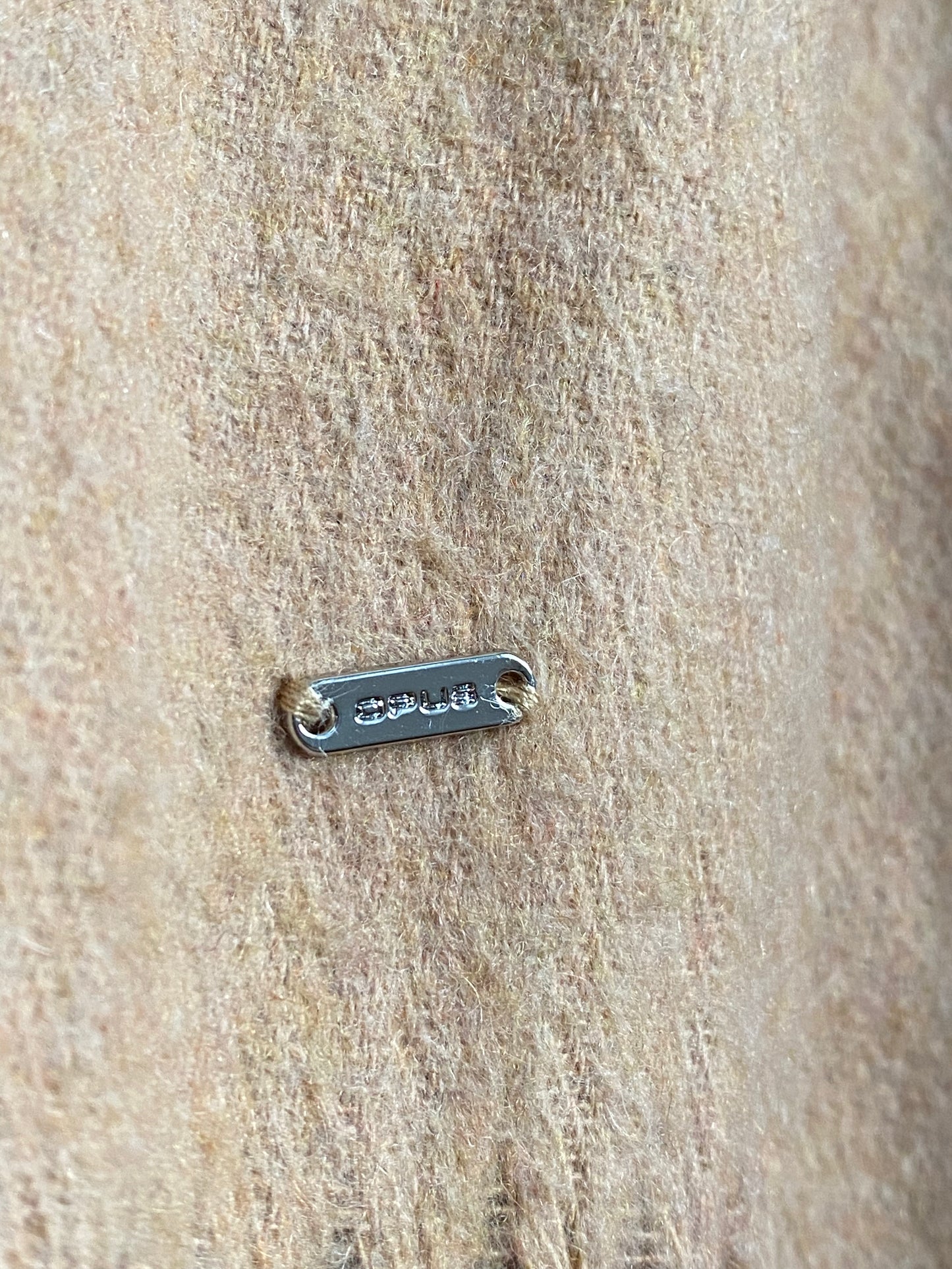 OPUS Schal in hellbraun beige kamel mit Fransen