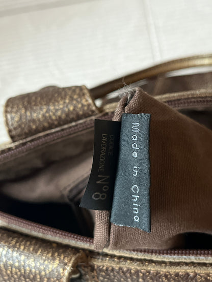 Coccinelle Ledertasche braun gold glänzend Luxus Designer Bag