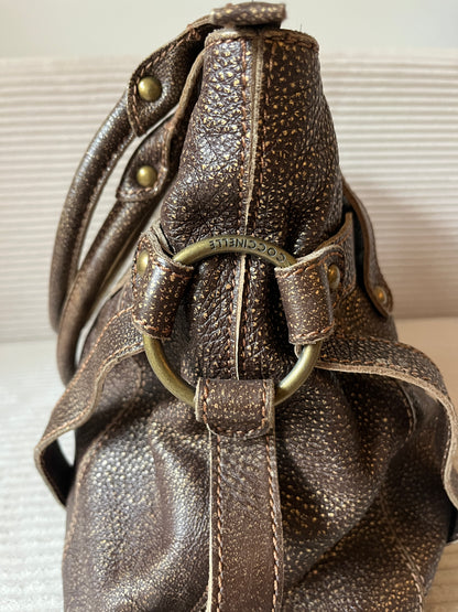 Coccinelle Ledertasche braun gold glänzend Luxus Designer Bag