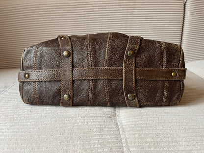 Coccinelle Ledertasche braun gold glänzend Luxus Designer Bag