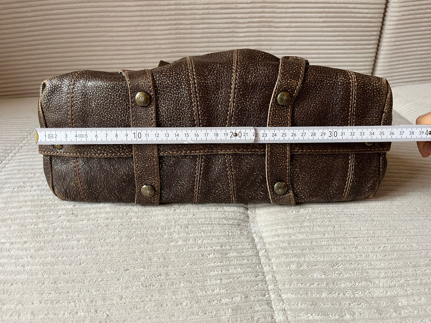 Coccinelle Ledertasche braun gold glänzend Luxus Designer Bag