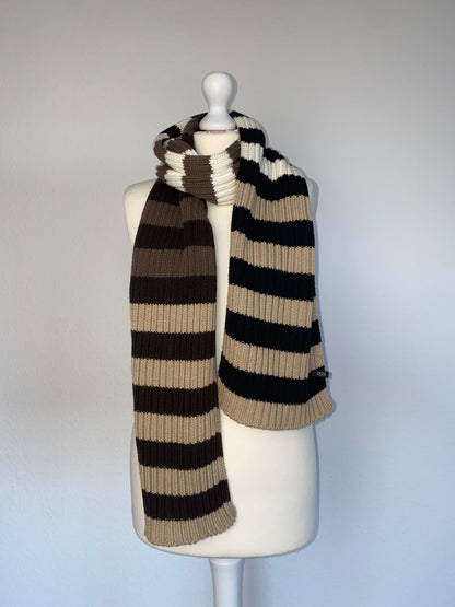 Rippstrick Schal von Cecil in braun beige grau schwarz