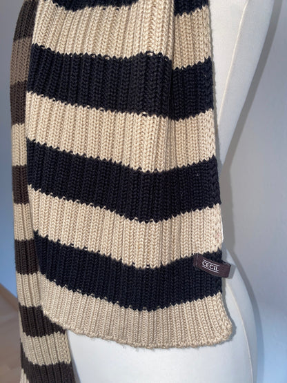 Rippstrick Schal von Cecil in braun beige grau schwarz