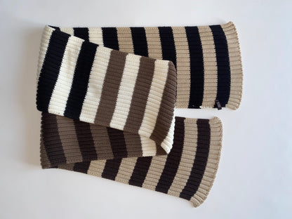 Rippstrick Schal von Cecil in braun beige grau schwarz