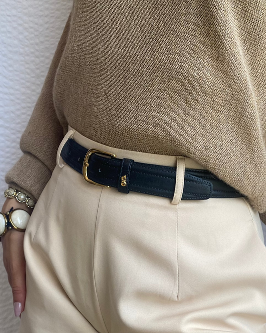 gardeur Designer Ledergürtel schwarz gold, TW 85