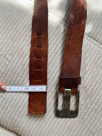 THE BELT Western breiter Ledergürtel mit rustikaler Schnalle, TW 95