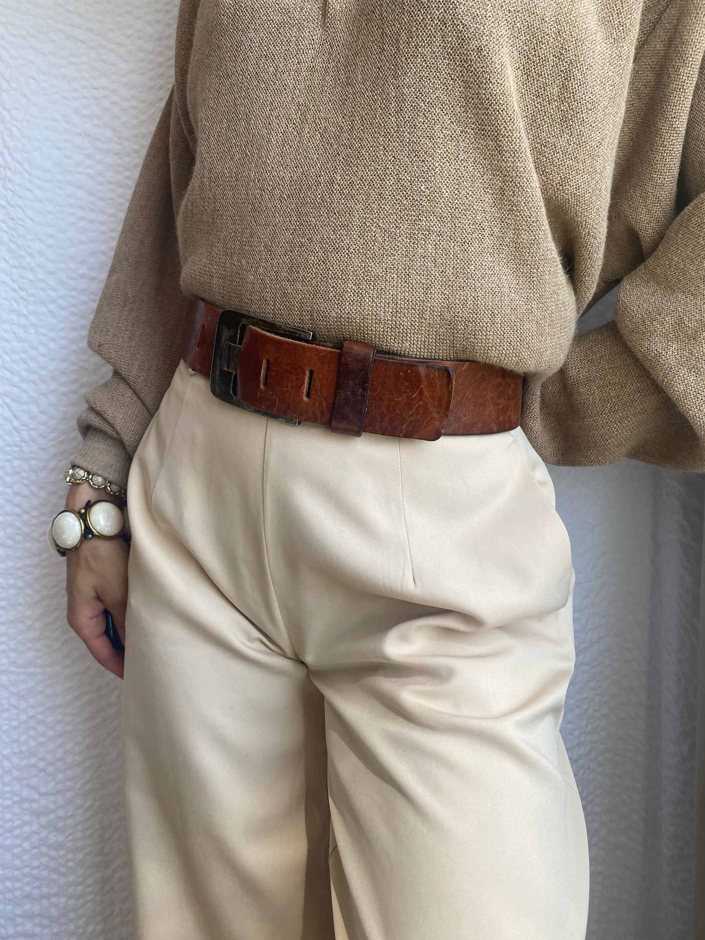 THE BELT Western breiter Ledergürtel mit rustikaler Schnalle, TW 95