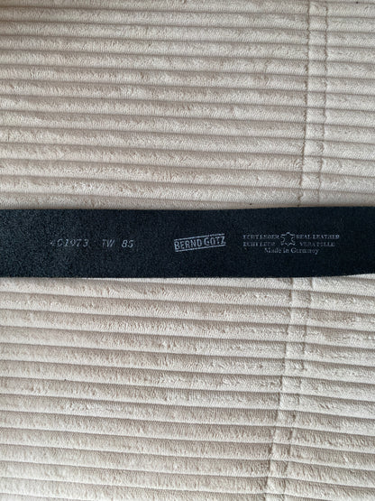 Bordeaux Echtledergürtel mit breiter Silber-Metall-Schnalle, TW 85