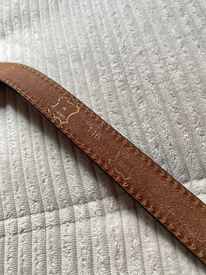 Schmaler weinroter Echtledergürtel mit Silber-Schnalle, Einheitsgröße