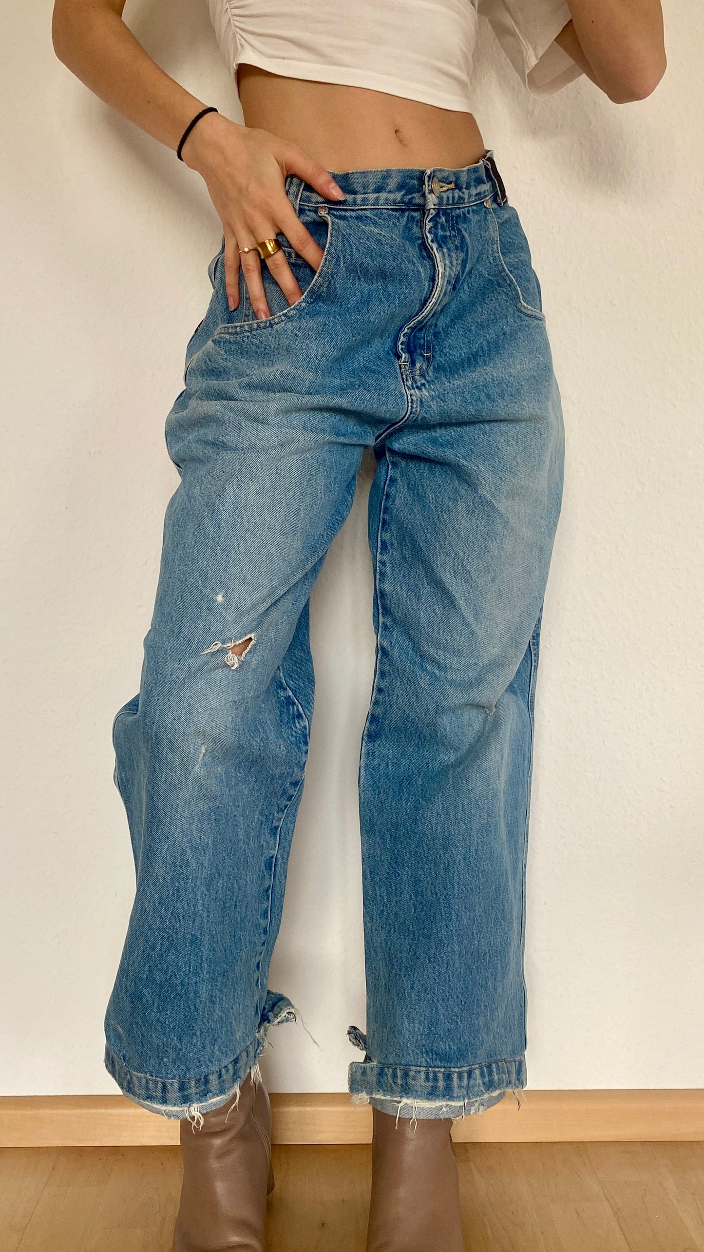 Blacksmith Workwear inspirierte Baggy Jeans denim blau in M -L