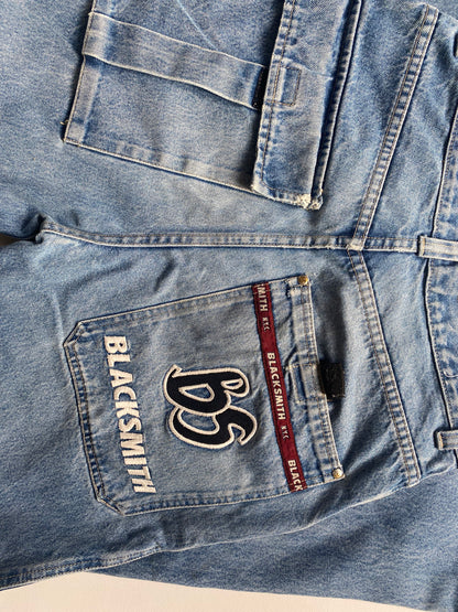 Blacksmith Workwear inspirierte Baggy Jeans denim blau in M -L