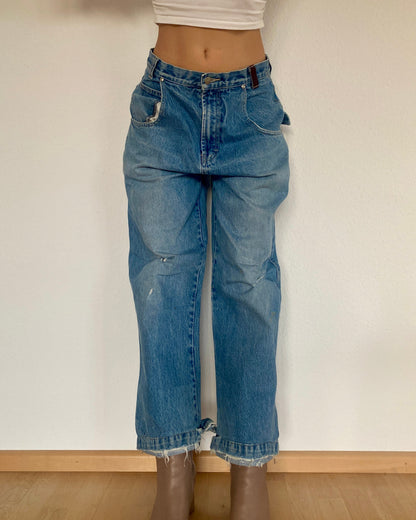 Blacksmith Workwear inspirierte Baggy Jeans denim blau in M -L