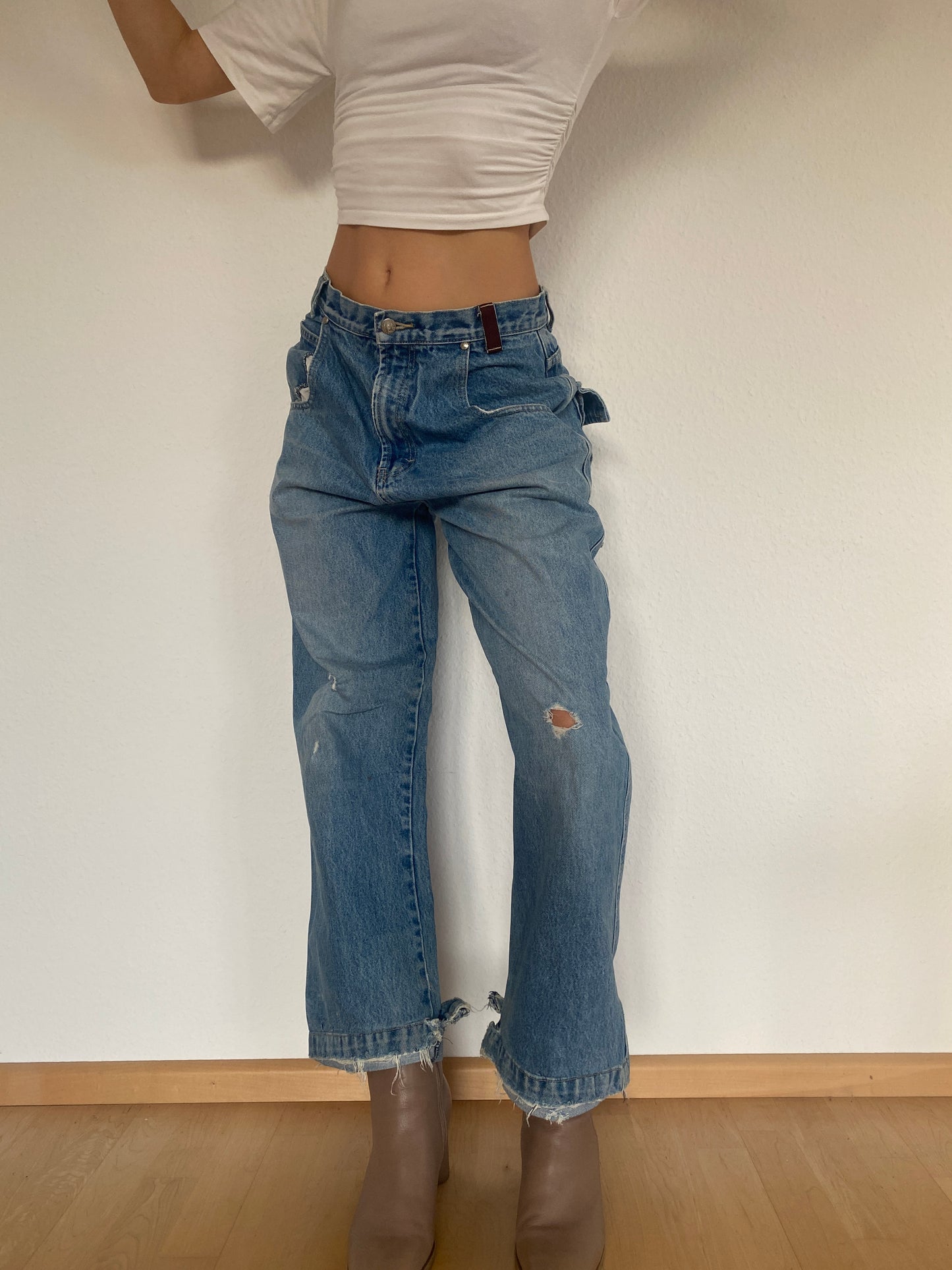 Blacksmith Workwear inspirierte Baggy Jeans denim blau in M -L