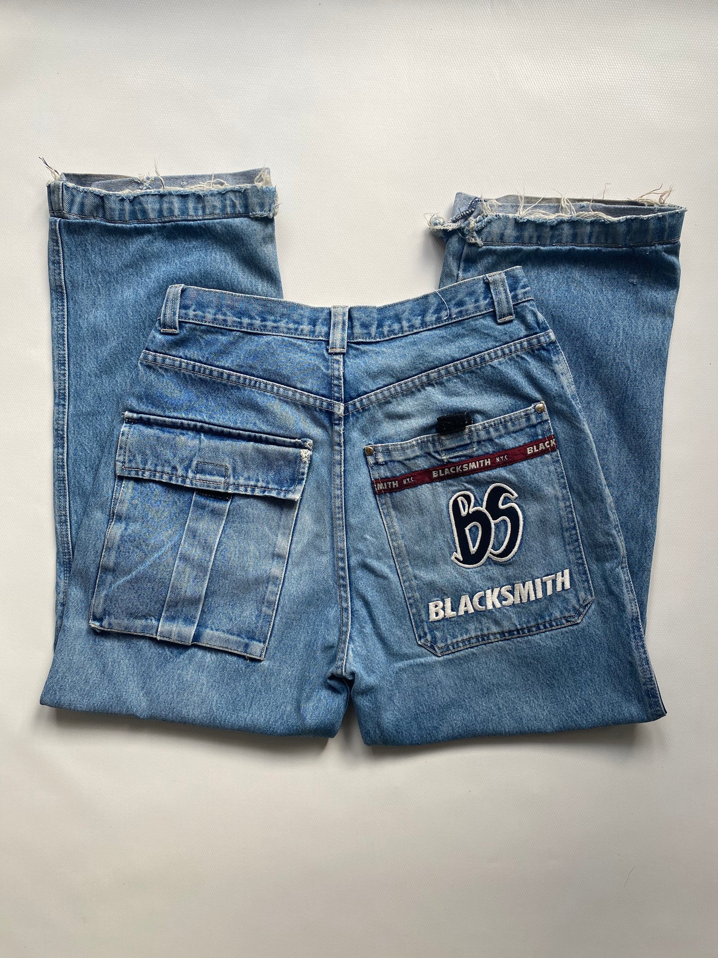 Blacksmith Workwear inspirierte Baggy Jeans denim blau in M -L