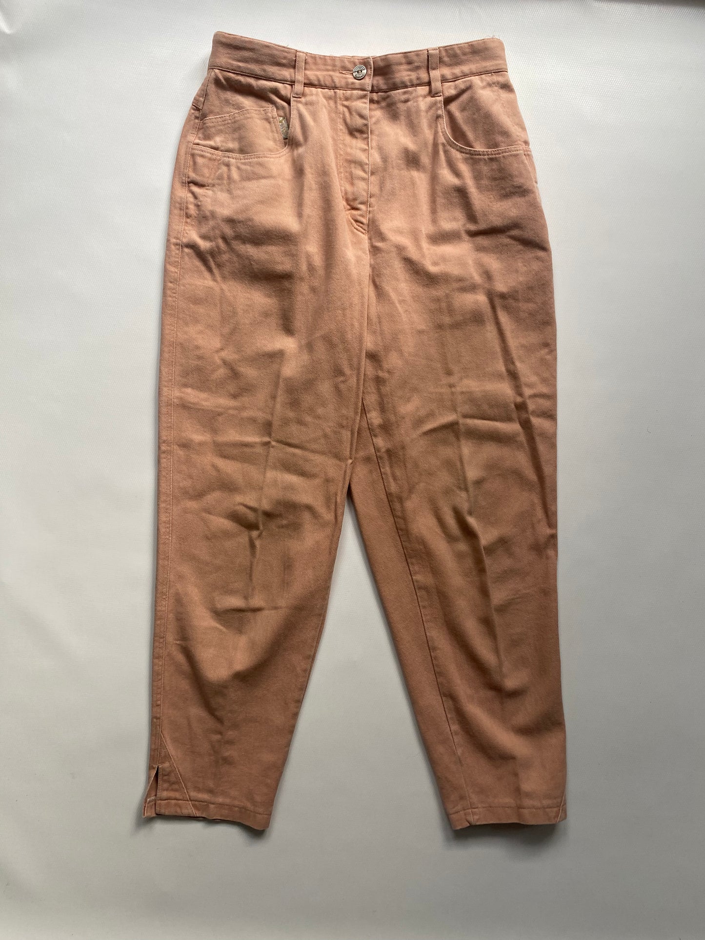 Retro Zerres Jeans Hose in lachs apricot beige, S-M