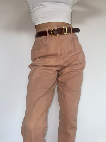 Retro Zerres Jeans Hose in lachs apricot beige, S-M