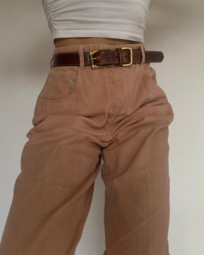 Retro Zerres Jeans Hose in lachs apricot beige, S-M