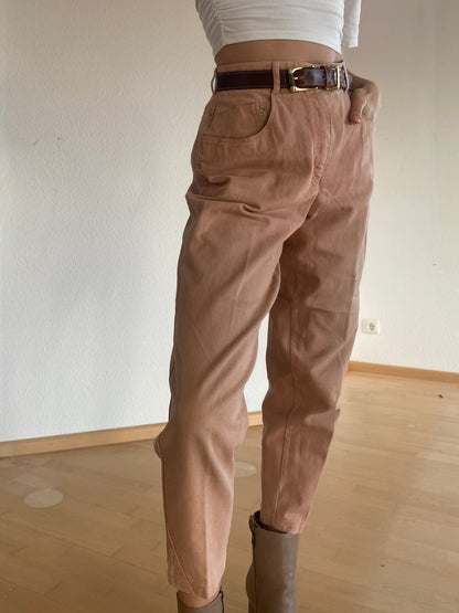 Retro Zerres Jeans Hose in lachs apricot beige, S-M
