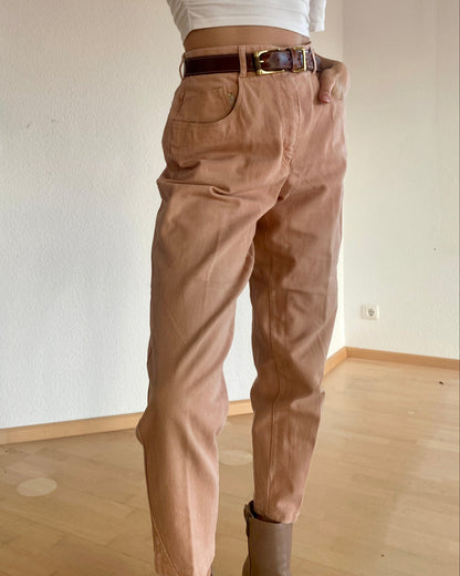 Retro Zerres Jeans Hose in lachs apricot beige, S-M