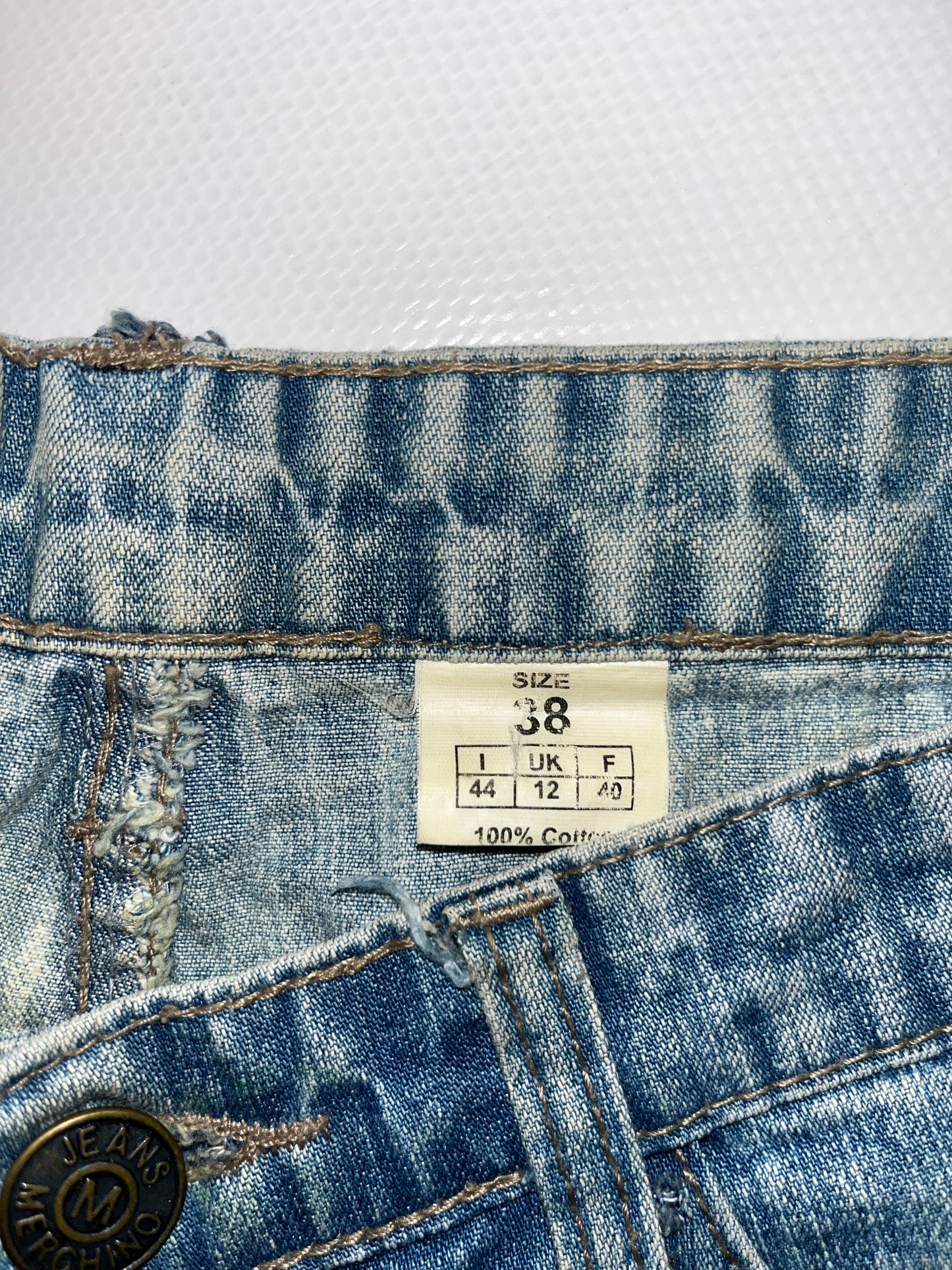 Low Waist Bootcut Jeans distressed in denim hellblau, S