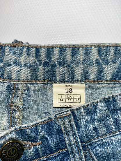 Low Waist Bootcut Jeans distressed in denim hellblau, S