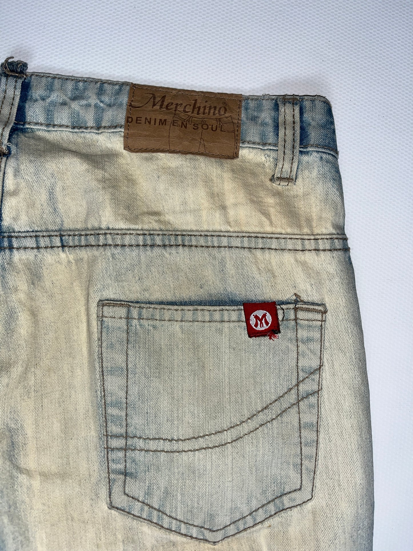 Low Waist Bootcut Jeans distressed in denim hellblau, S