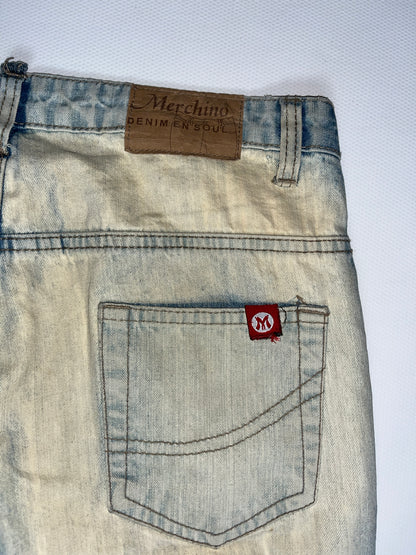 Low Waist Bootcut Jeans distressed in denim hellblau, S