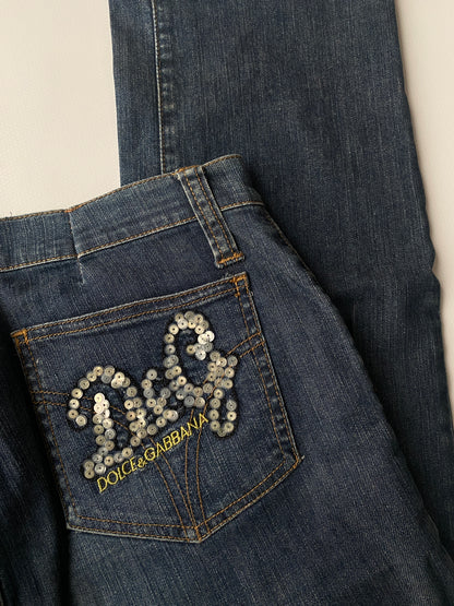 Dolce & Gabbana Vintage Jeans dark denim Gr. S-M straight retro Hose