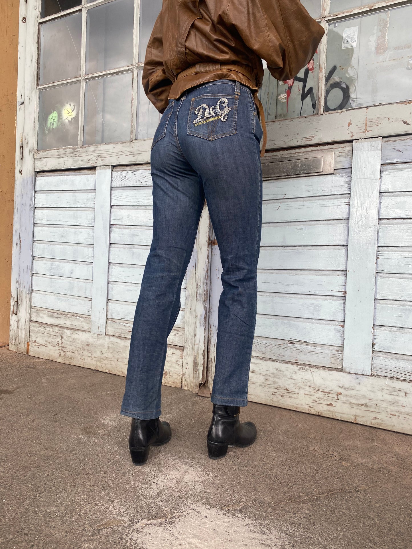 Dolce & Gabbana Vintage Jeans dark denim Gr. S-M straight retro Hose