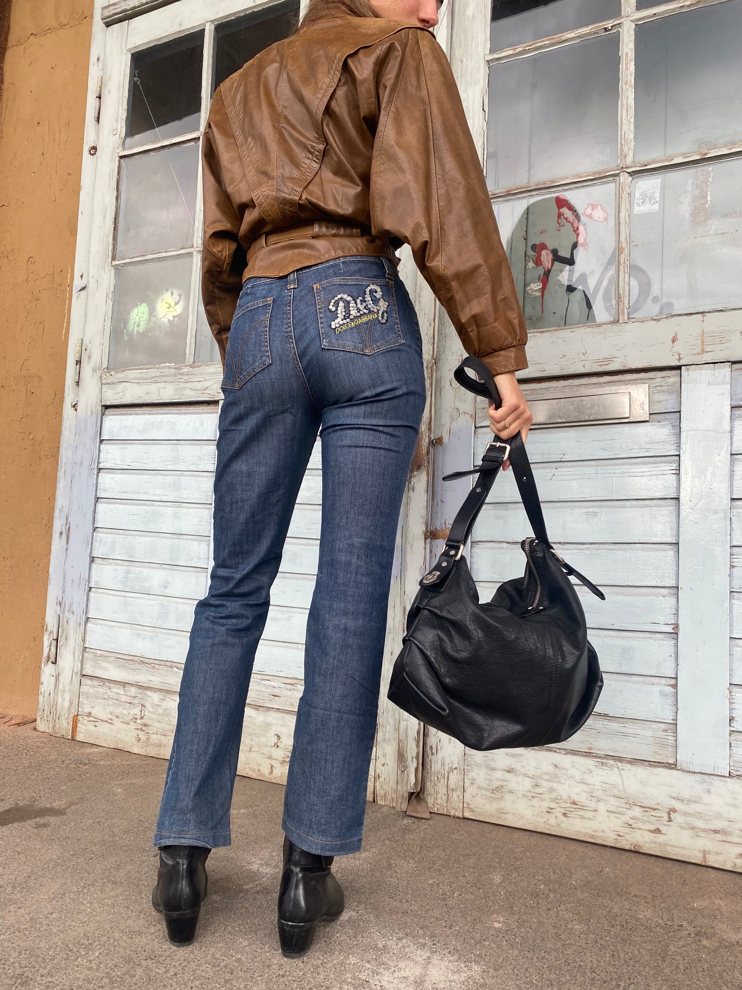 Dolce & Gabbana Vintage Jeans dark denim Gr. S-M straight retro Hose