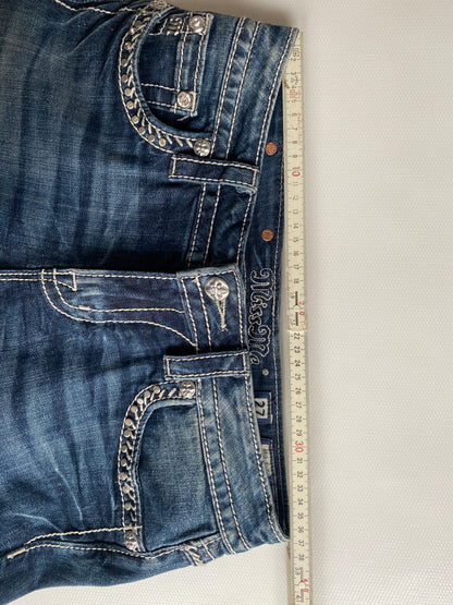 Miss Me 2000er Jeans dark denim mit Glitzersteinen, S,M