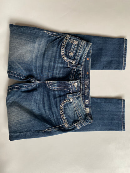 Miss Me 2000er Jeans dark denim mit Glitzersteinen, S,M