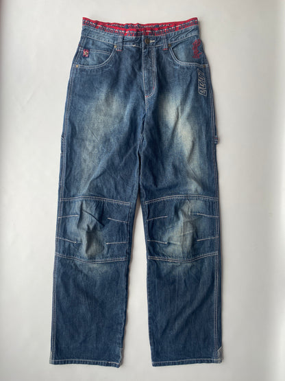 Download dark denim baggy Jeans mid waist Skater, S, M